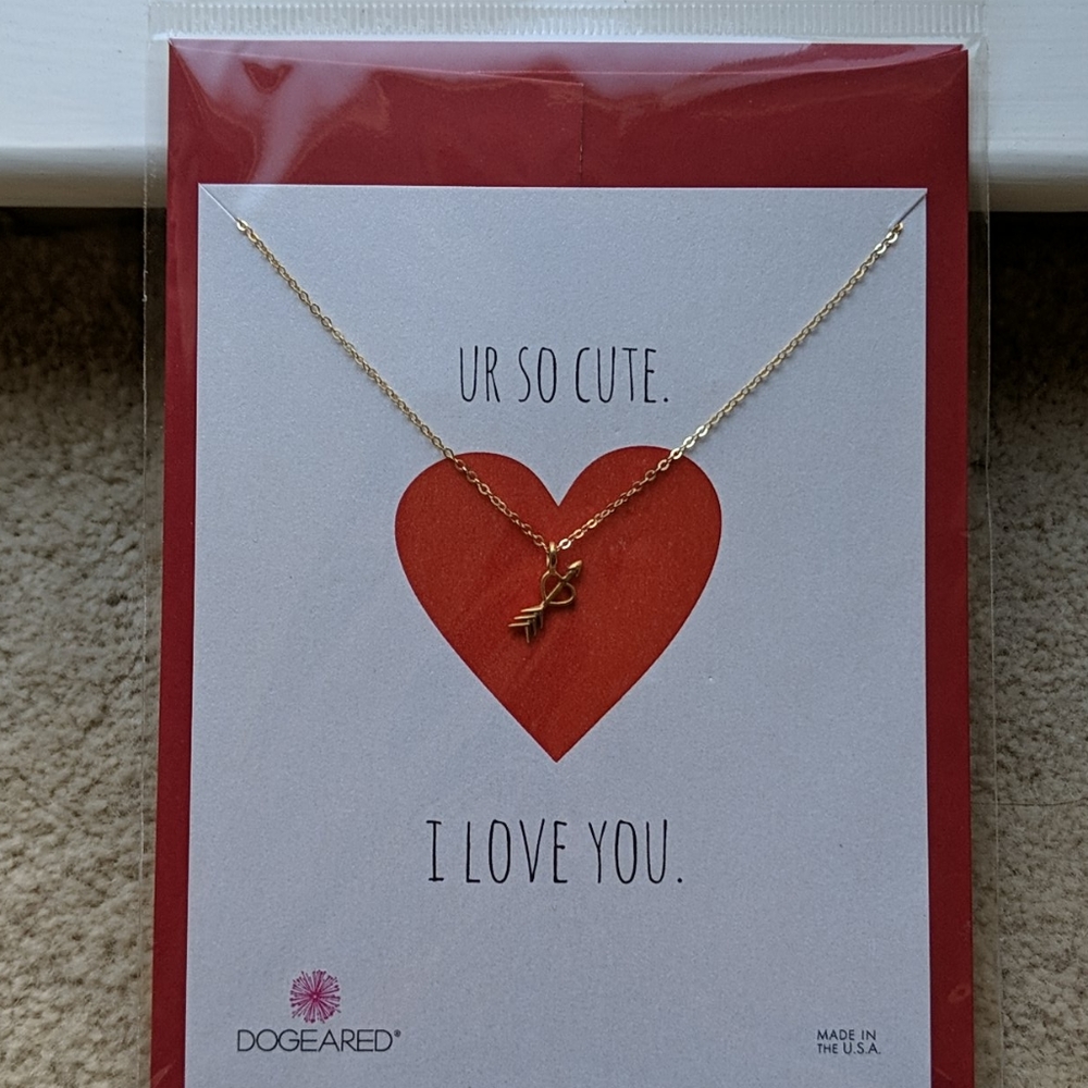 Dogeared Heart & Arrow gold dipped necklace